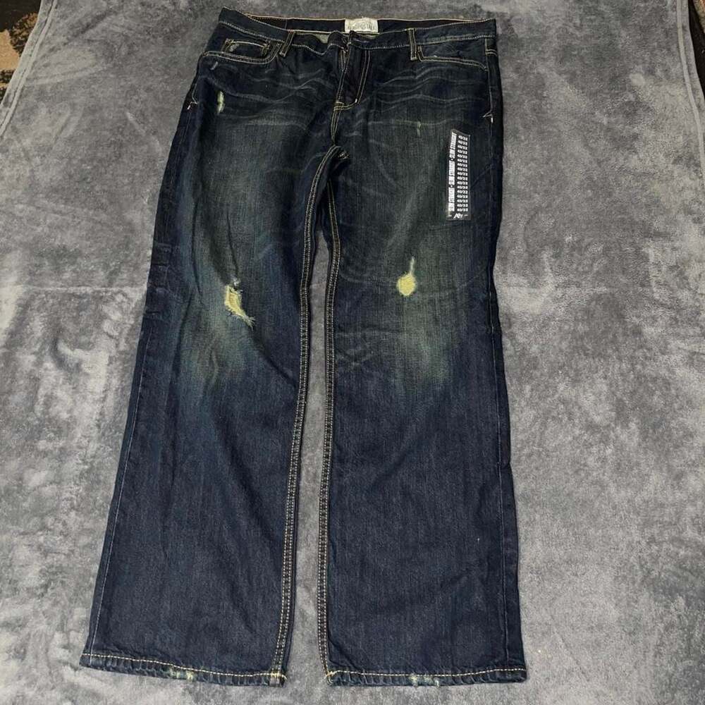 Aeropostale Slim Straight Distressed Dark Wash Jeans 40x32
